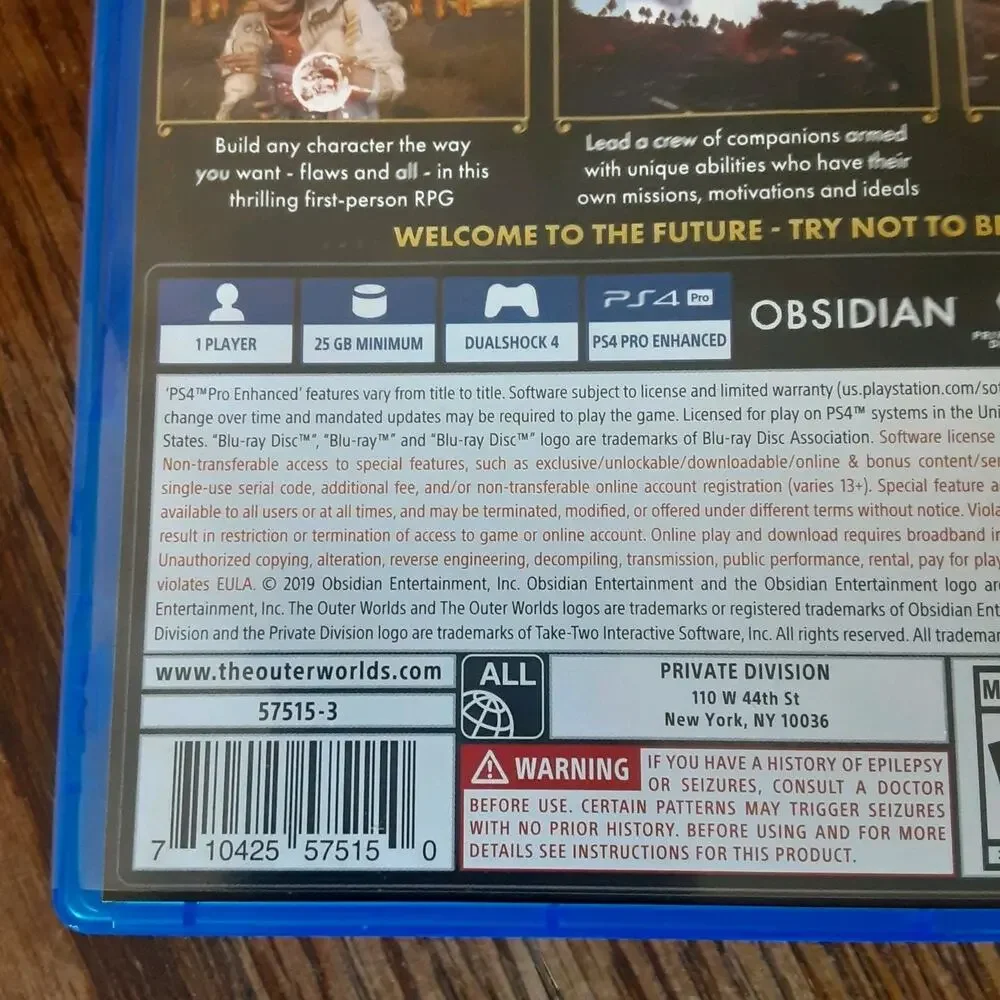 Outer Worlds - Sony PlayStation 4 - CIB COMPLETE